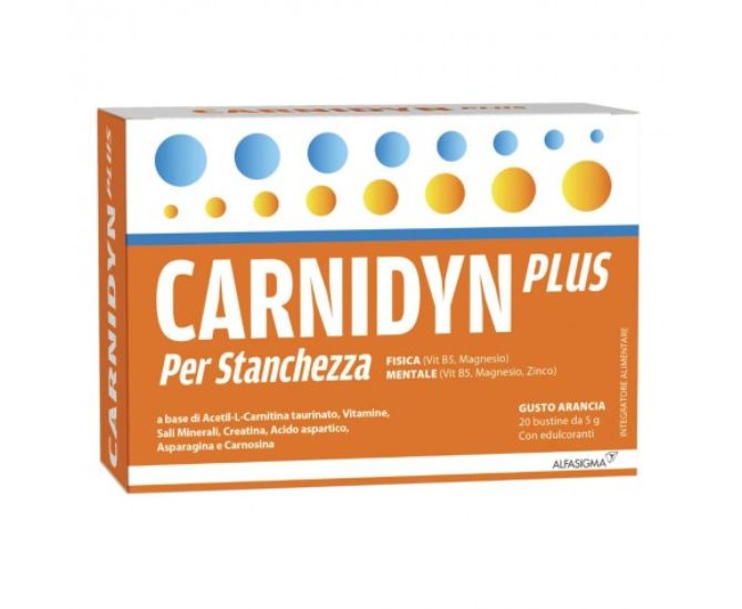 CARNIDYN PLUS 20 BUSTINE DA 5 G GUSTO ARANCIA - FarmaLucia