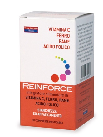 REINFORCE FERRO + RAME + VITAMINA C 30 COMPRESSE MASTICABILI - FarmaLucia