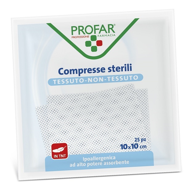 GARZA COMPRESSA TESSUTO NON TESSUTO 10X10 CM 25 PEZZI PROFAR - FarmaLucia