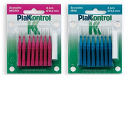 PLAKKONTROL SCOVOLINO MINI 0,6 MM 8 PEZZI + MANICO - FarmaLucia