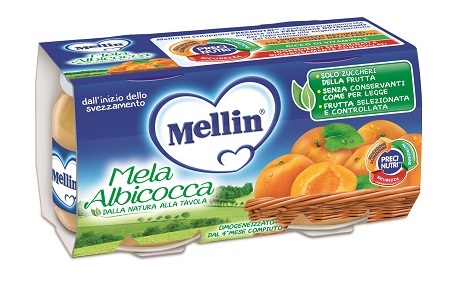 MELLIN OMOGENEIZZATO MELA/ALBICOCCA 100 G 2 PEZZI - FarmaLucia