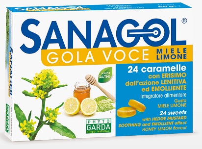 SANAGOL GOLA VOCE MIELE LIMONE 24 CARAMELLE - FarmaLucia