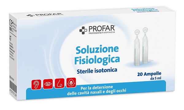 SOLUZIONE FISIOLOGICA STERILE ISOTONICA PROFAR 20 AMPOLLE DA 5 ML - FarmaLucia
