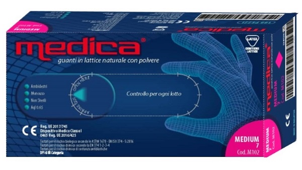 MEDICA GUANTO LATTICE N/STERILE CON POLVERE DM MISURA M 100 PEZZI - FarmaLucia
