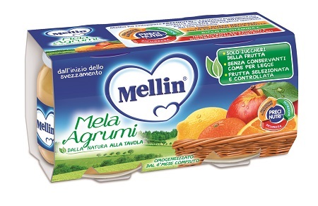MELLIN OMOGENEIZZATO MELA AGRUMI 100 G 2 PEZZI - FarmaLucia