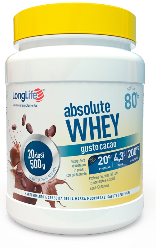 LONGLIFE ABSOLUTE WHEY CACAO 500 G - FarmaLucia