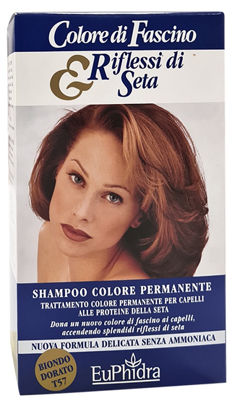 EUPHIDRA COLORE DI FASCINO & RIFLESSI DI SETA SHAMPOO COLORE PERMANENTE 57 BIONDO DORATO 120 ML - FarmaLucia