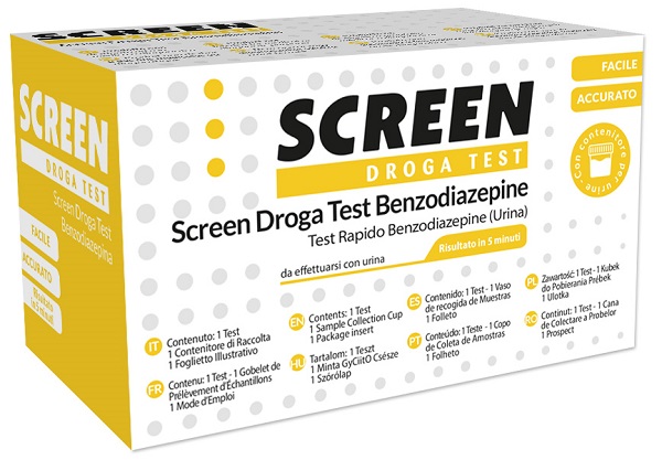 SCREEN DROGA TEST BENZODIAZEPINE TEST ANTIDROGA CON CONTENITORE URINA - FarmaLucia