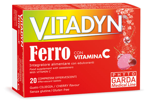 VITADYN FERRO + VITAMINA C 20 COMPRESSE EFFERVESCENTI - FarmaLucia
