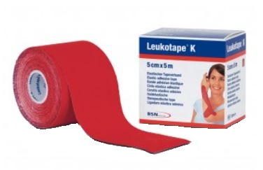 BENDA ADESIVA LEUKOTAPE K PER TAPING FISIOTERAPICO LARGHEZZA 5 CM LUNGHEZZA 5 M COLORE ROSSO IN ROTOLO - FarmaLucia