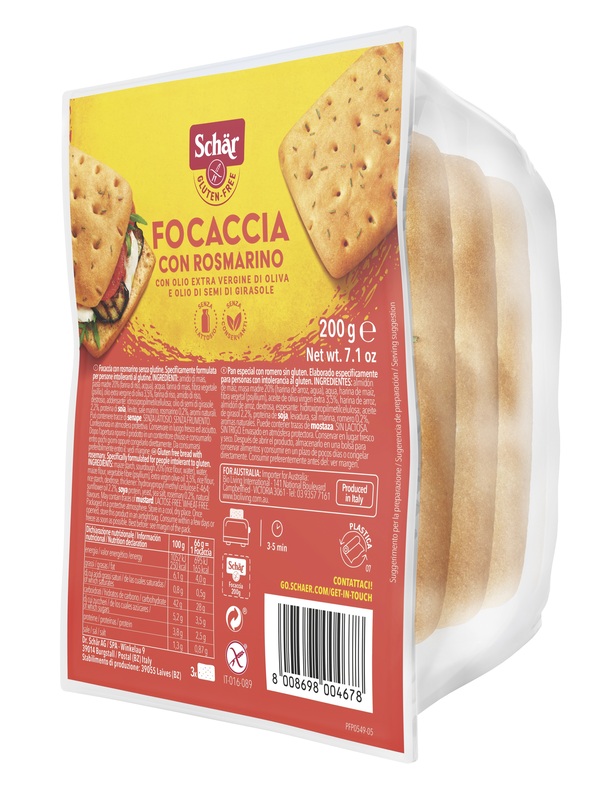 SCHAR FOCACCIA CON ROSMARINO SENZA LATTOSIO 200 G - FarmaLucia
