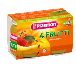 PLASMON OMOGENEIZZATO 4 FRUTTI 2 X 104 G - FarmaLucia