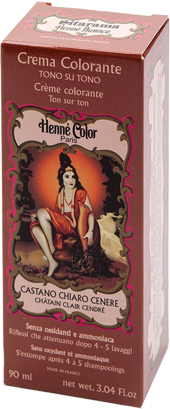 HENNE NUANCE CASTANO CHIARO CENERE CREMA HENNE COLOR CREMA COLORANTE PRONTA ALL'USO - FarmaLucia