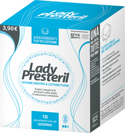 LADY PRESTERIL COTONE DENTRO & COTONE FUORI 10 ASSORBENTI CON ALI GIORNO PROMO - FarmaLucia
