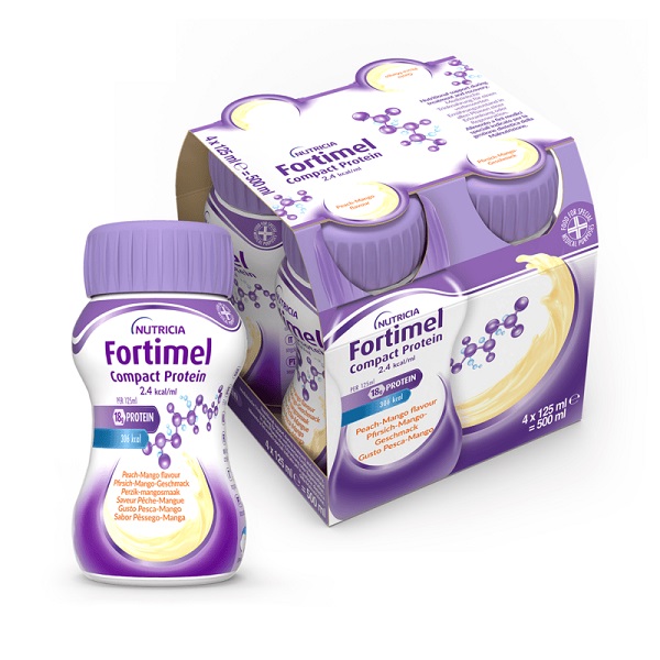 NUTRICIA FORTIMEL COMPACT PROTEIN GUSTO PESCA E MANGO 4 BOTTIGLIE DA 125 ML - FarmaLucia