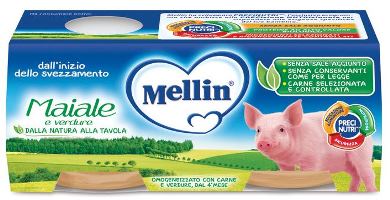 MELLIN OMOGENEIZZATO MAIALE CON VERDURE 2 PEZZI X 80 G - FarmaLucia