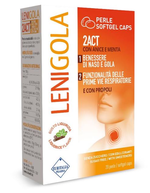LENIGOLA 20 PERLE SOFTGEL CAPS LIQUIRIZIA - FarmaLucia