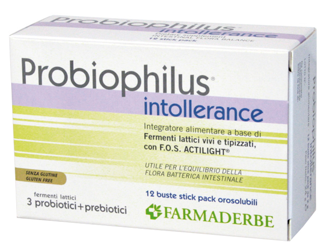 PROBIOPHILUS INTOLLERANCE 12 STICK PACK - FarmaLucia
