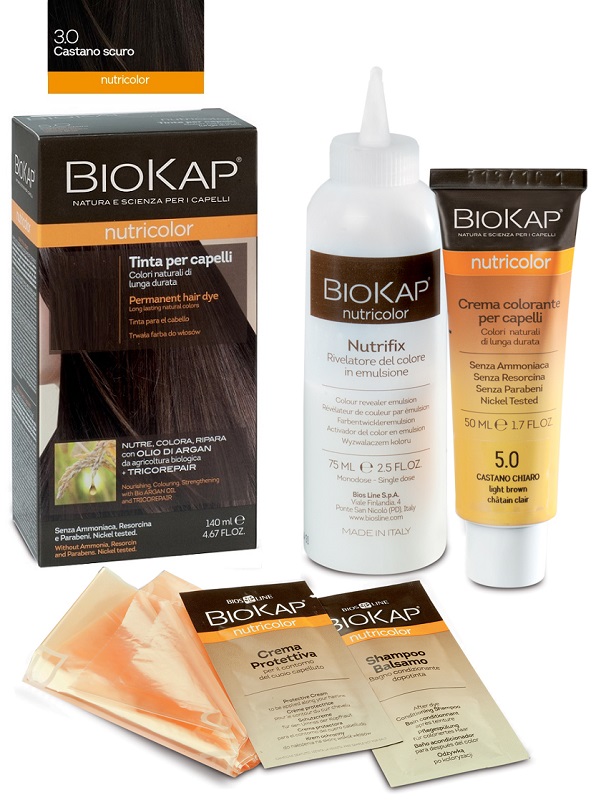 BIOKAP NUTRICOLOR 3,0 NEW CASTANO SCURO TINTA TUBO + FLACONE - FarmaLucia