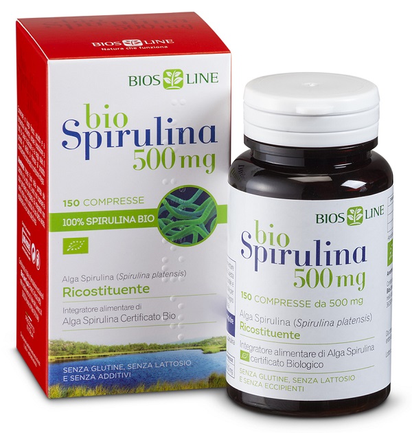 BIOSLINE BIOSPIRULINA 500 NEW 150 COMPRESSE CERT ECOCERT - FarmaLucia