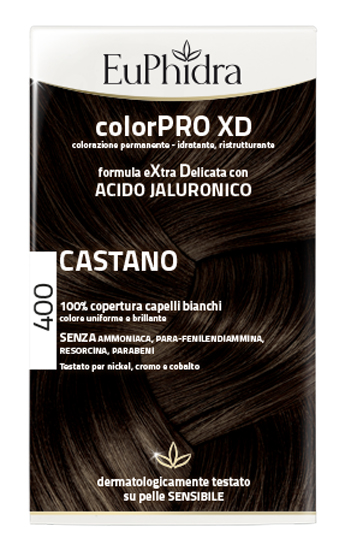 EUPHIDRA COLORPRO XD 400 CASTANO GEL COLORANTE CAPELLI IN FLACONE + ATTIVANTE + BALSAMO + GUANTI - FarmaLucia