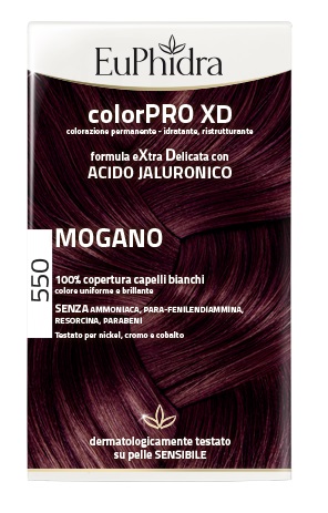 EUPHIDRA COLORPRO XD 550 MOGANO GEL COLORANTE CAPELLI IN FLACONE + ATTIVANTE + BALSAMO + GUANTI - FarmaLucia