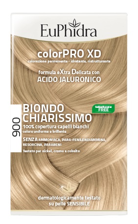 EUPHIDRA COLORPRO XD 900 BIONDO CHIARISSIMO GEL COLORANTE CAPELLI IN FLACONE + ATTIVANTE + BALSAMO + GUANTI - FarmaLucia