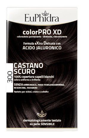 EUPHIDRA COLORPRO XD 300 CASTANO SCURO GEL COLORANTE CAPELLI IN FLACONE + ATTIVANTE + BALSAMO + GUANTI - FarmaLucia