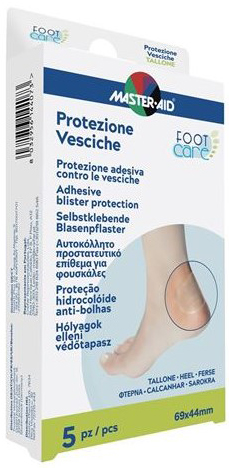 IDROCOLLOIDE MASTER-AID FOOTCARE VESCICHE TALLONE 69X44 MM 5 PEZZI A1 - FarmaLucia