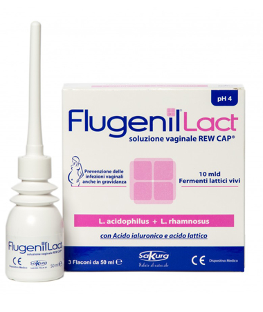 FLUGENIL LACT SOLUZIONE VAGINALE INTERNA A BASE DI FERMENTI LATTICI 3 FLACONI DA 50 ML + 3 APPLICATORI MONOUSO - FarmaLucia