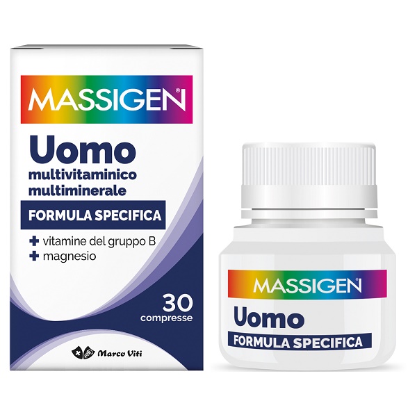 MASSIGEN UOMO MULTIVITAMINICO E MULTIMINERALE 30 COMPRESSE RIVESTITE - FarmaLucia