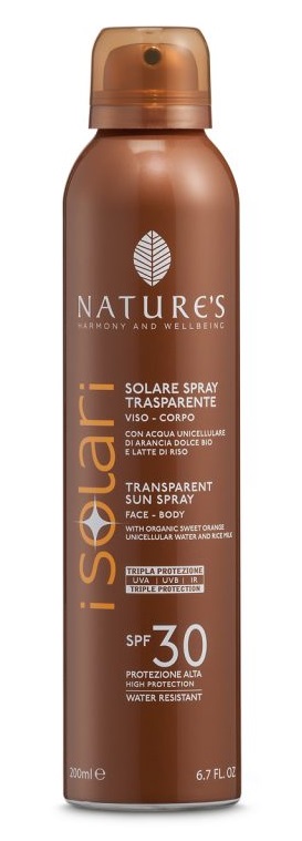NATURE'S I SOLARI SPRAY TRASPARENTE SPF30 200 ML - FarmaLucia
