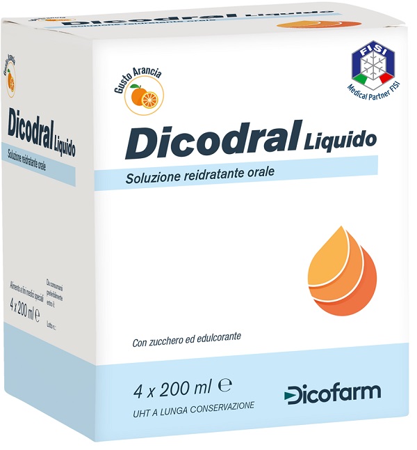 DICODRAL LIQUIDO SOLUZIONE REIDRATANTE ORALE 4 X 200 ML - FarmaLucia