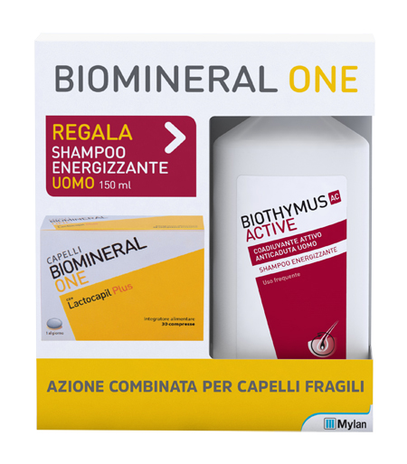 BIOMINERAL ONE LACTOCAPIL 30 COMPRESSE + BIOTHYMUS SHAMPOO UOMO ENERGIZZANTE 150 ML - FarmaLucia