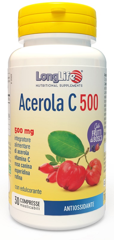 LONGLIFE ACEROLA C500 FRUTTI DI BOSCO 30 COMPRESSE MASTICABILI - FarmaLucia