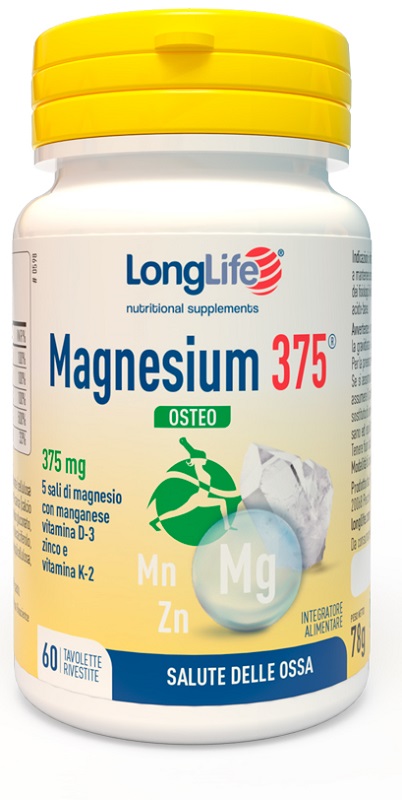 LONGLIFE MAGNESIUM 375 OSTEO 60 TAVOLETTE - FarmaLucia