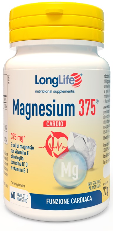 LONGLIFE MAGNESIUM 375 CARDIO 60 TAVOLETTE - FarmaLucia