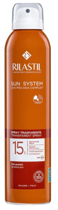 RILASTIL SUN SYSTEM TRANSPARENT SPRAY SPF15 200 ML - FarmaLucia