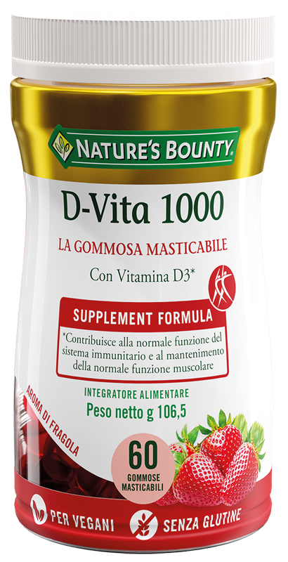 NATURE'S BOUNTY D VITA 1000 60 GOMMOSE MASTICABILI - FarmaLucia