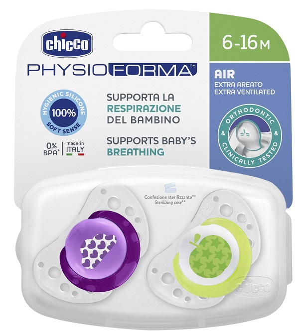 CHICCO SUCCHIETTO AIR GIRL IN SILICONE 6-16 MESI 2 PEZZI - FarmaLucia