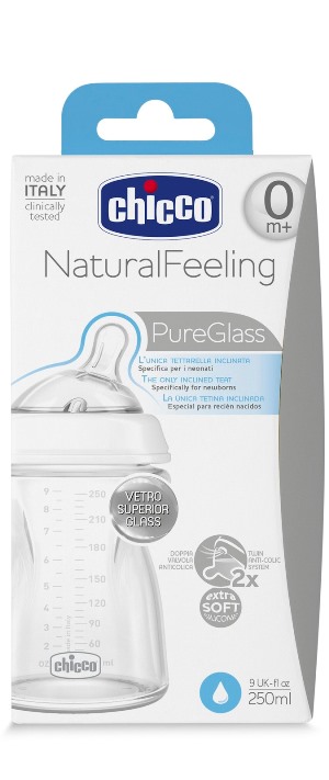 CHICCO BIBERON NATURALFEELING VETRO 0M+ 250 ML - FarmaLucia