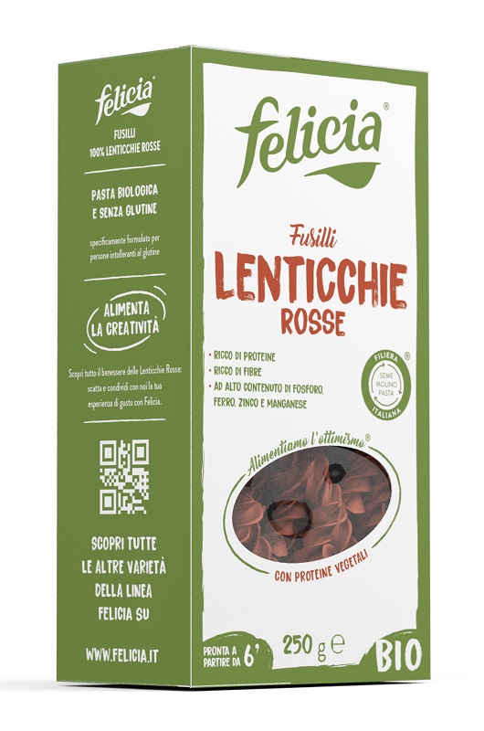 FELICIA BIO FUSILLI DI LENTICCHIE ROSSE 250 G - FarmaLucia