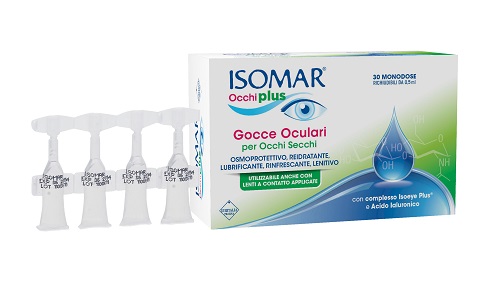 ISOMAR OCCHI PLUS GOCCE OCULARI PER OCCHI SECCHI ALL'ACIDO IALURONICO 0,25% 30 FLACONCINI MONODOSE - FarmaLucia
