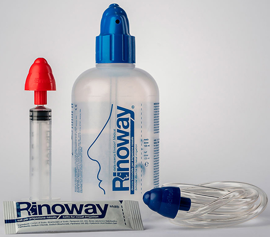 RINOWAY DOCCIA PER IRRIGAZIONE NASALE + 15 SALI ISOTONICI - FarmaLucia