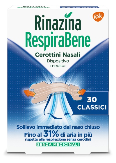 RINAZINA RESPIRABENE CEROTTI NASALI CLASSICI CARTON 30 PEZZI - FarmaLucia