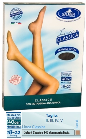 SAUBER CLASSICO COLLANT 140 DENARI MAGLIA LISCIA CAMEL 2 - FarmaLucia