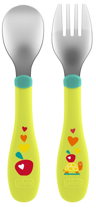 CHICCO POSATE INOX 18M+ VERDE - FarmaLucia