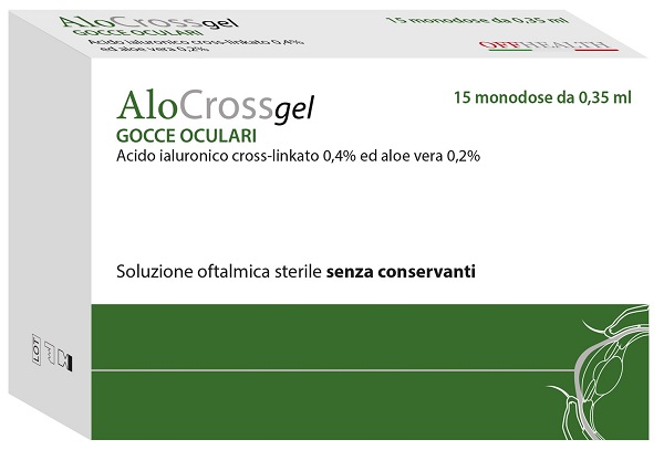 ALOCROSS SOLUZIONE OFTALMICA ACIDO IALURONICO CROSS-LINKATO 0,2% E ALOE VERA 15 MONODOSE DA 0,35 ML - FarmaLucia