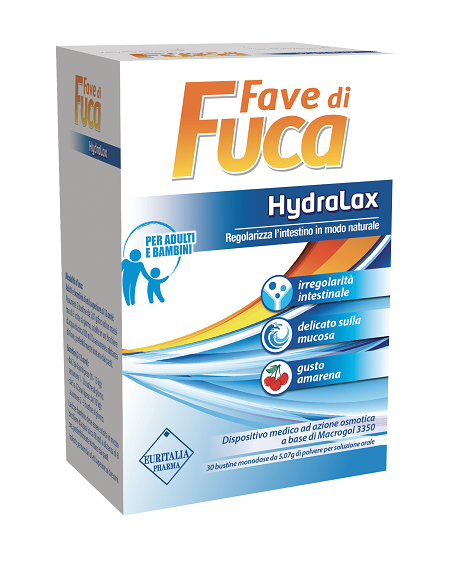 FAVE DI FUCA HYDRALAX 30 BUSTINE MONODOSE DA 5,07 G GUSTO AMARENA - FarmaLucia