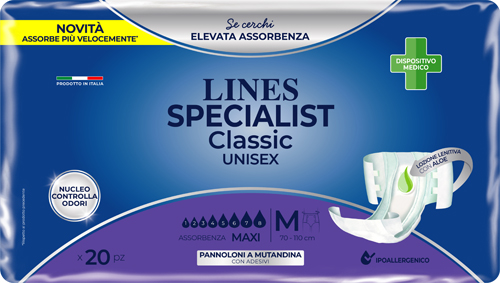 PANNOLONE MUTANDA LINES SPECIALIST CLASSIC MM MAXI 20 PEZZI - FarmaLucia